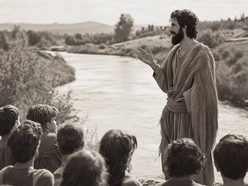 Saint John the Baptist, preaching at the jordan river